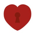 red heart love keyhole icon