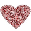 Red heart made by oriental motifs