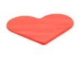 Red heart made from play dough isolated on white background Royalty Free Stock Photo