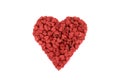 Red heart made of small hearts