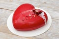 Red heart mousse cake