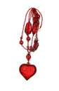 Red heart necklace Royalty Free Stock Photo