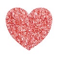 Red heart nest on a white background. Vector illustration for your design. Royalty Free Stock Photo