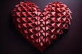 Red Heart, origami paper weaving technique