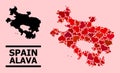 Red Heart Pattern Map of Alava Province