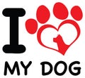 Red Heart Paw Print With Claws And Dog Head Silhouette Logo Design Royalty Free Stock Photo