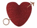 Red heart pierced by golden arrow Royalty Free Stock Photo