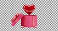 Red heart on pink gift box Royalty Free Stock Photo