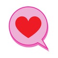 Red Heart in Pink Speech Bubble Royalty Free Stock Photo