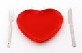 Red heart plate