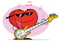 Red Heart Playing A Guitar And Singing