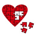 Red heart puzzle icon. Vector illustration Royalty Free Stock Photo