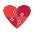 Red heart puzzle icon. Vector Royalty Free Stock Photo