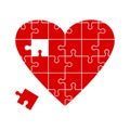 Red heart puzzle icon. Vector illustration Royalty Free Stock Photo