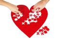 Red heart puzzles Royalty Free Stock Photo