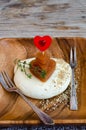 Red Heart, Quince Marmelade And Mozzarella Cheese Royalty Free Stock Photo