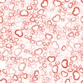 Red Heart Random Seamless Pattern