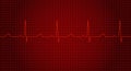 Red heart rate graph. Heart beat. Ekg wave. Heartbeat line. Vector illustration Royalty Free Stock Photo