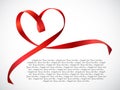 Red heart ribbon bow. Vector Royalty Free Stock Photo