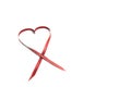 Red Heart Ribbon With Copy Space