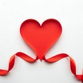 Red Heart Ribbon Royalty Free Stock Photo