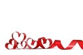 Red heart ribbons Royalty Free Stock Photo