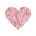 Red heart of the rings, Happy Valentines day card Royalty Free Stock Photo