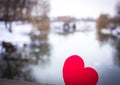 red heart river background Royalty Free Stock Photo