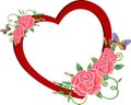 Red heart with roses Royalty Free Stock Photo