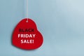 Red heart sales tags. Black friday sale concept. Red heart sale tag color on bule color background with Copy space. Black Friday Royalty Free Stock Photo