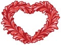 Red heart shape frame