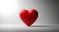 Red heart shape on a gradient gray background. Royalty Free Stock Photo