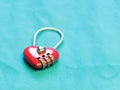 red heart shape of the key lock with encrypting numbers Royalty Free Stock Photo