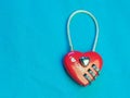 red heart shape of the key lock with encrypting numbers Royalty Free Stock Photo