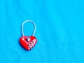 red heart shape of the key lock with encrypting numbers Royalty Free Stock Photo