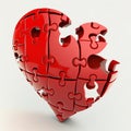 Red heart shape puzzle isolating on white background Royalty Free Stock Photo