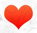 Red heart shape with texture Royalty Free Stock Photo