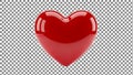 Red heart shape on transparent background Royalty Free Stock Photo