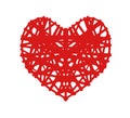 Red heart shape vector.