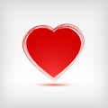 Red Heart Shape On White Background.
