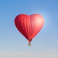 Red heart shaped air ballon isolated in the sky Royalty Free Stock Photo