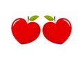 Red heart shaped apples Royalty Free Stock Photo