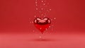 Red Heart-Shaped Balloon with Lips Royalty Free Stock Photo