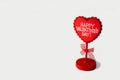 Red Heart Shaped Blackboard With Copy Space. Happy valentines day. Royalty Free Stock Photo