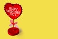 Red Heart Shaped Blackboard With Copy Space. Happy valentines day. Royalty Free Stock Photo