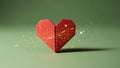 Red Heart-Shaped Box with Sparkles Royalty Free Stock Photo
