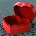 A Red Heart-Shaped Box, A Symbol of Love and Romance Royalty Free Stock Photo