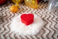 Red Heart Box With Wedding Rings Royalty Free Stock Photo