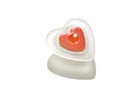 Red heart-shaped candle burning Royalty Free Stock Photo