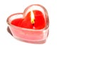 Red heart shaped candle Royalty Free Stock Photo